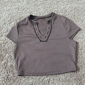 Ribbed knit crop tee